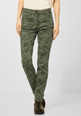 CECIL Tapered Broek in Groen: voorkant