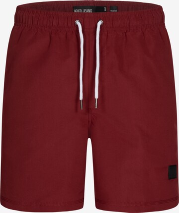 INDICODE JEANS Board Shorts in Red: front