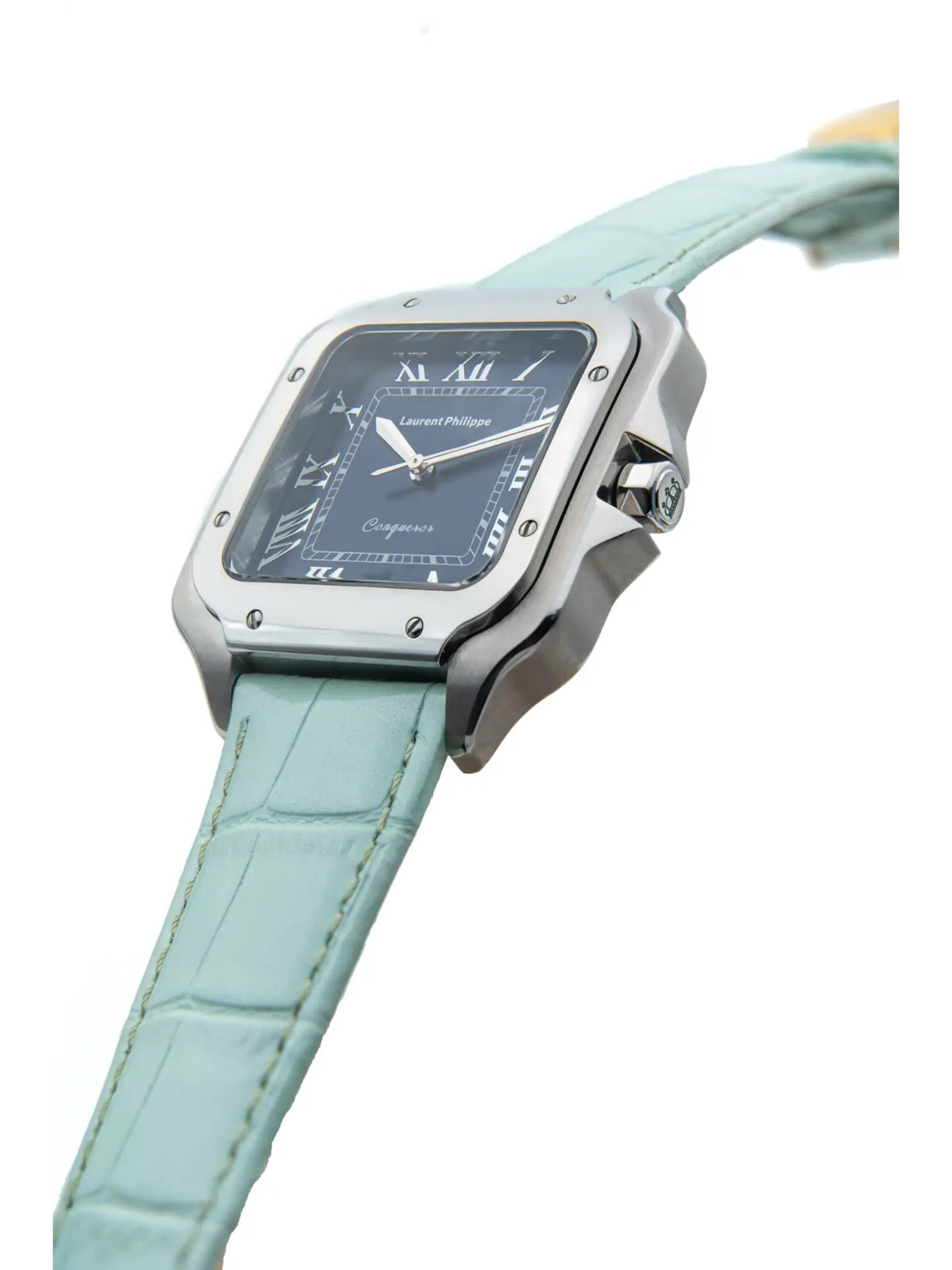Orologio analogico 'Conqueror Burmese Blue – Nude Mint' di Laurent Philippe in verde