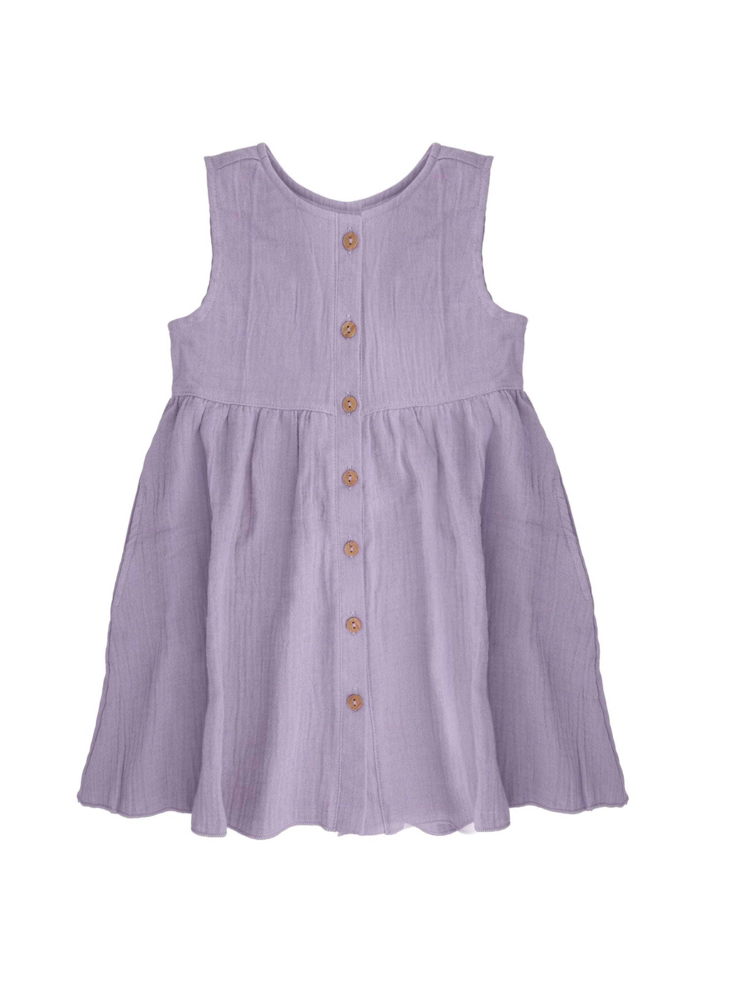 MAXIMO Kleid 'MINI GIRL-Kleid Musselinstoff, Knopfleiste, Ärmellos'‌‌‌‌ in Lila: Vorderseite