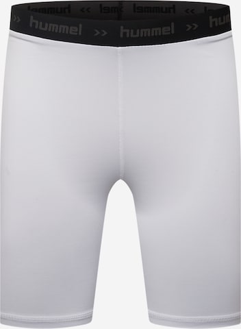 Hummel Skinny Workout Pants in White: front