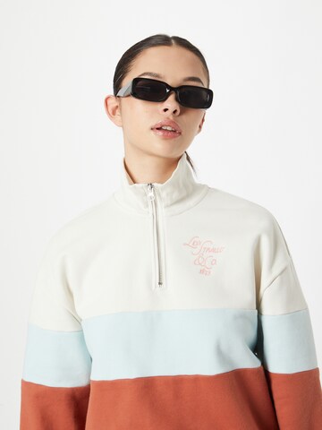 LEVI'S ® Tréning póló 'Graphic Rue 1/4 Zip Crew' - bézs