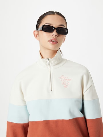 LEVI'S ® Μπλούζα φούτερ 'Graphic Rue 1/4 Zip Crew' σε μπεζ