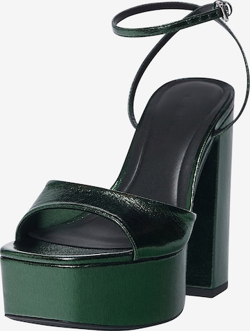Pull&Bear Strap Sandals in Green: front