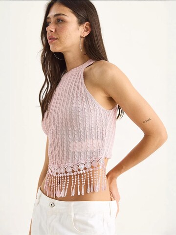 Top in maglia di Bianco Lucci in rosa