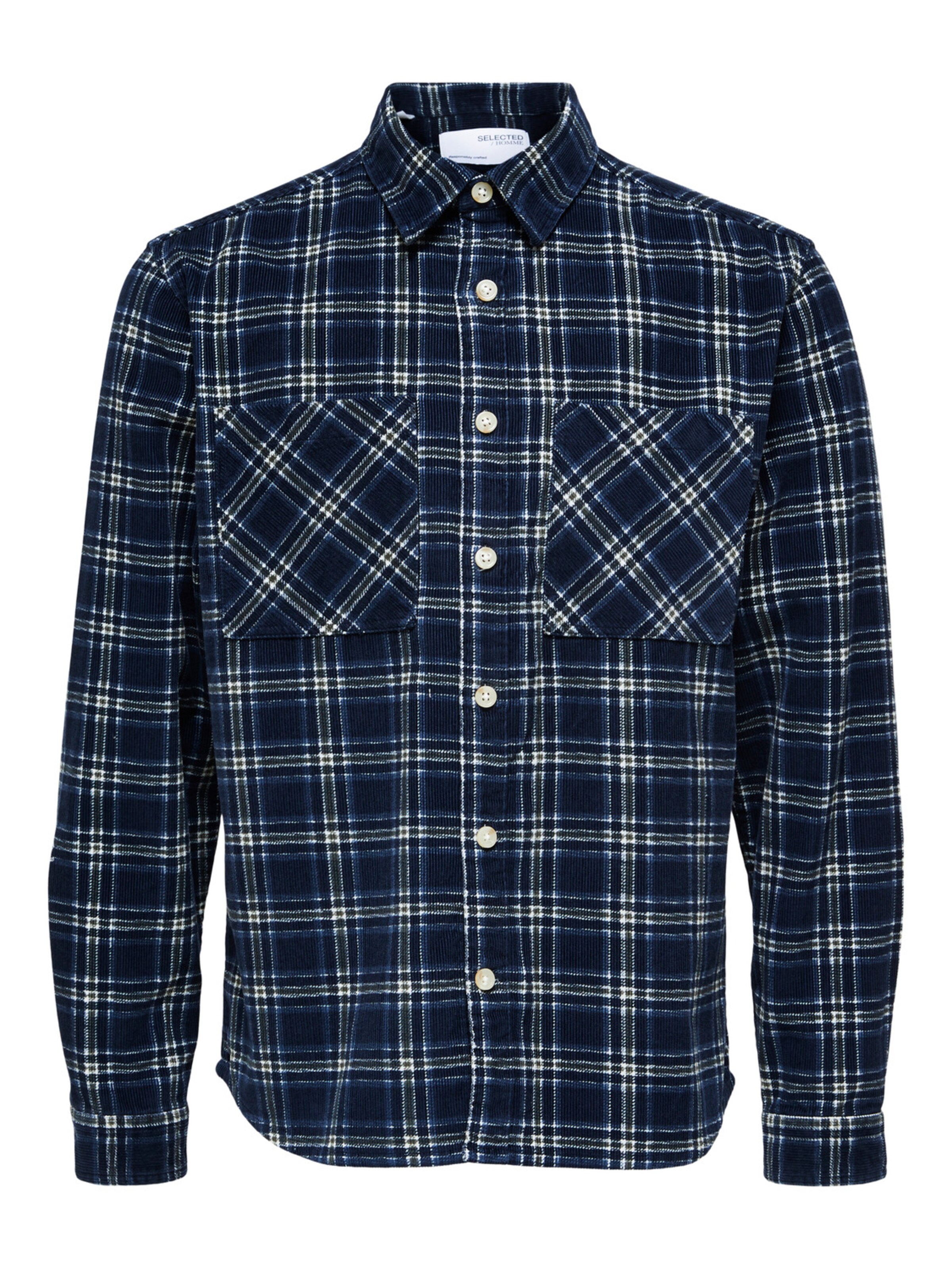 SELECTED Regular fit Button Up Shirt 'Finn' in Blue: front