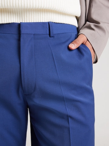 HUGO Slim fit Trousers with creases 'Hesten253X-MH' in Blue