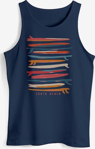 Neverless Shirt 'Surf Boards South' in Blau: Vorderseite