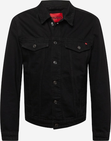 HUGO Red Regular Jeansjacke in Schwarz: predná strana