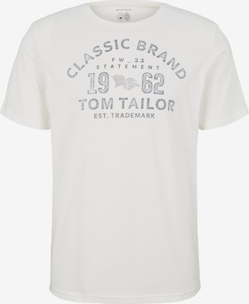 T-Shirt TOM TAILOR en blanc : devant