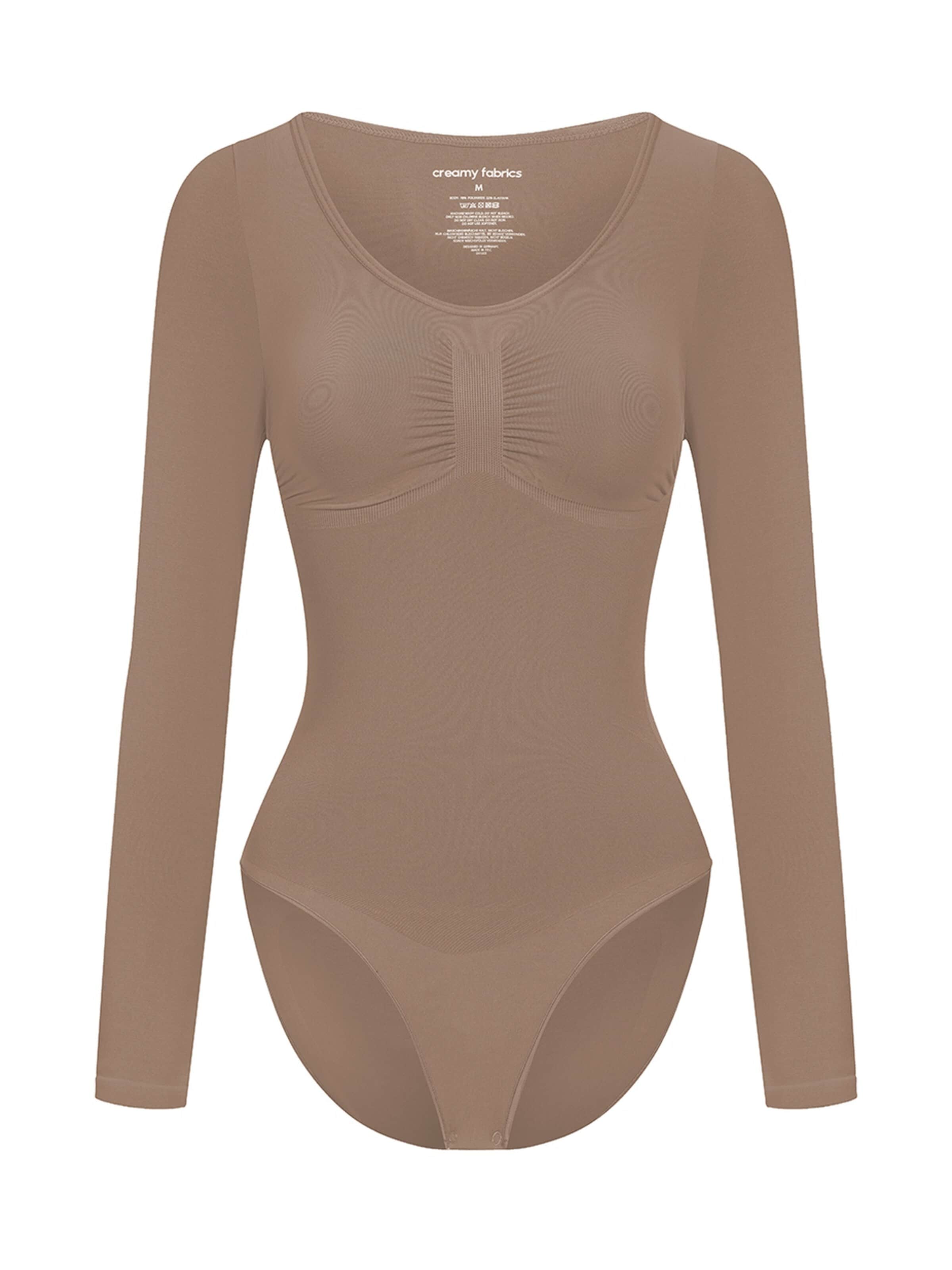 cfab (formerly creamy fabrics) Shapingbody 'Bodysuit Sculpting Shapewear Longsleeve mit Slip' in Braun: Vorderseite