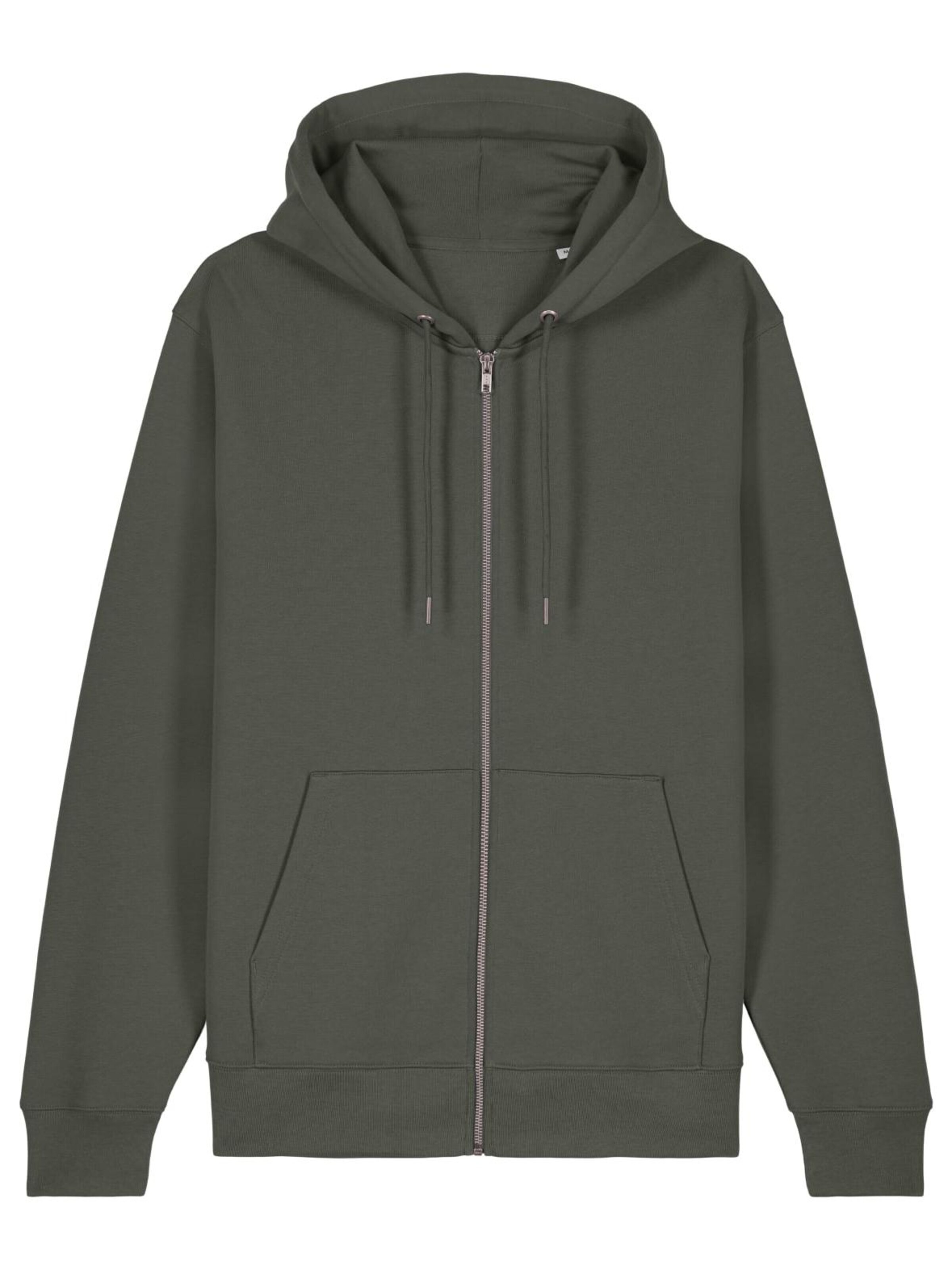 Life-Tree Pullover 'Zipper Organic Olive Tree'‌‌ in Grün: Vorderseite