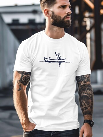 Neverless Shirt 'Bär Kanu' in White