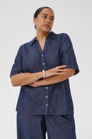 KAFFE CURVE Bluse 'KCJada' in Blau: Vorderseite