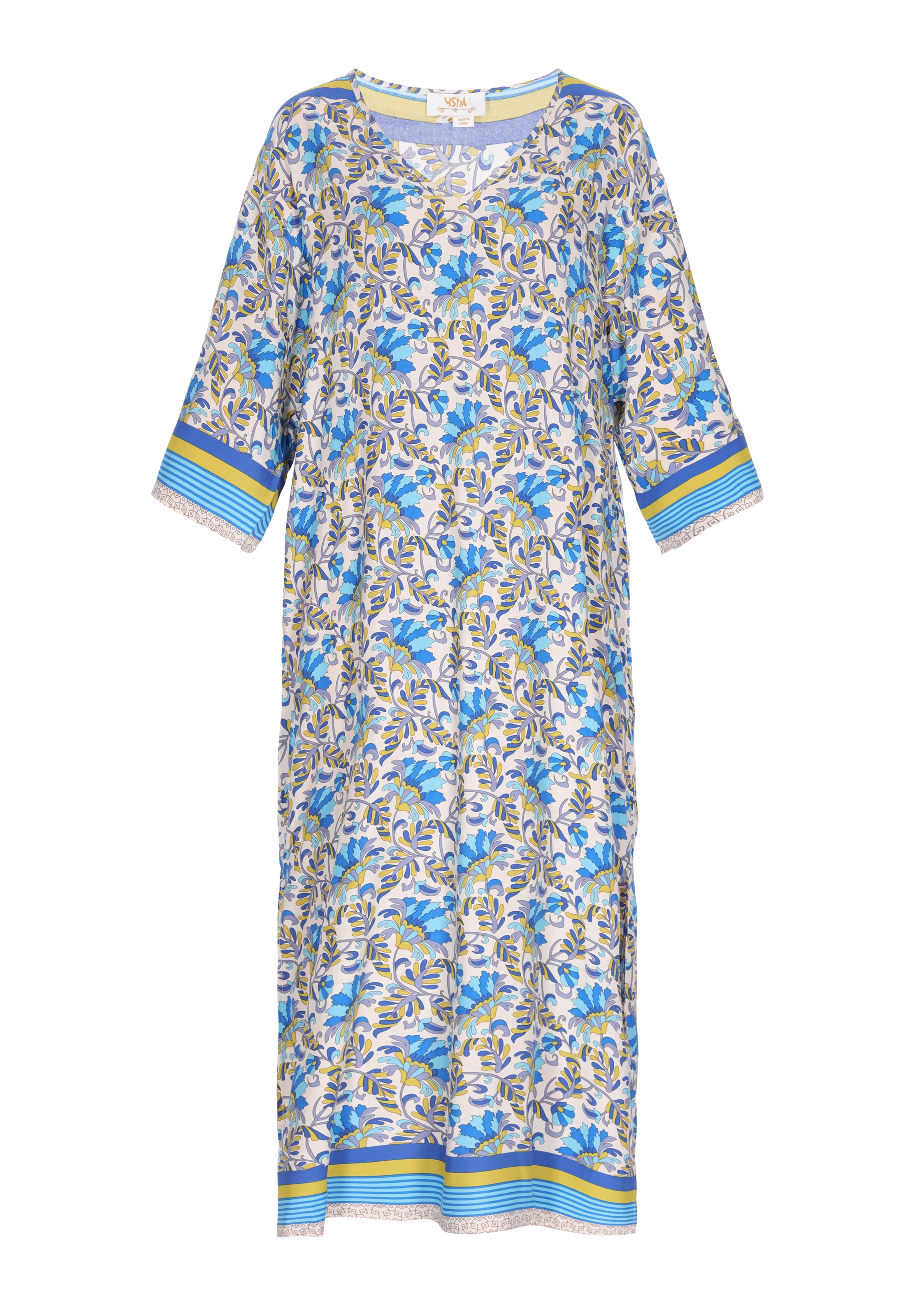 Gaya Šaty 'Boho' - modrá / svetlomodrá / žltá / šedobiela, Produkt