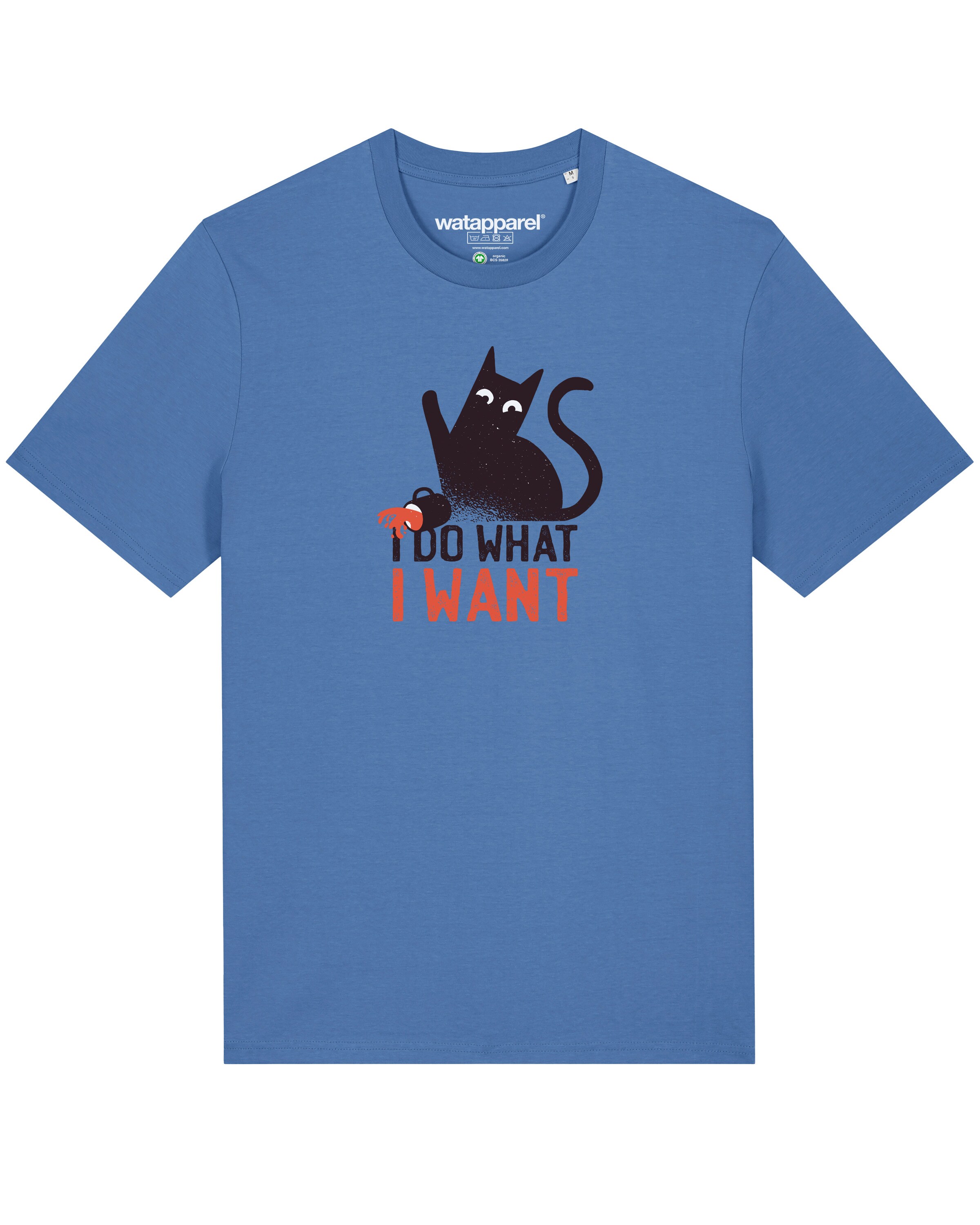 T-Shirt 'Cat' Watapparel en bleu : devant