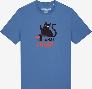 Watapparel Shirt 'Cat' in Blau: Vorderseite