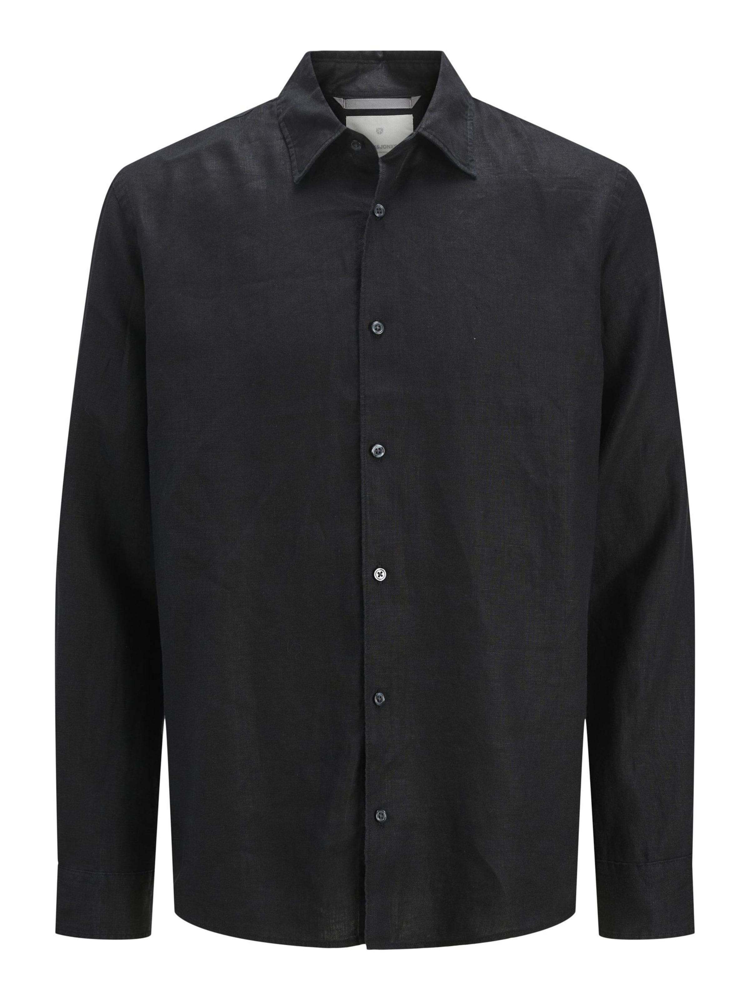 JACK & JONES Button Up Shirt in Black: front