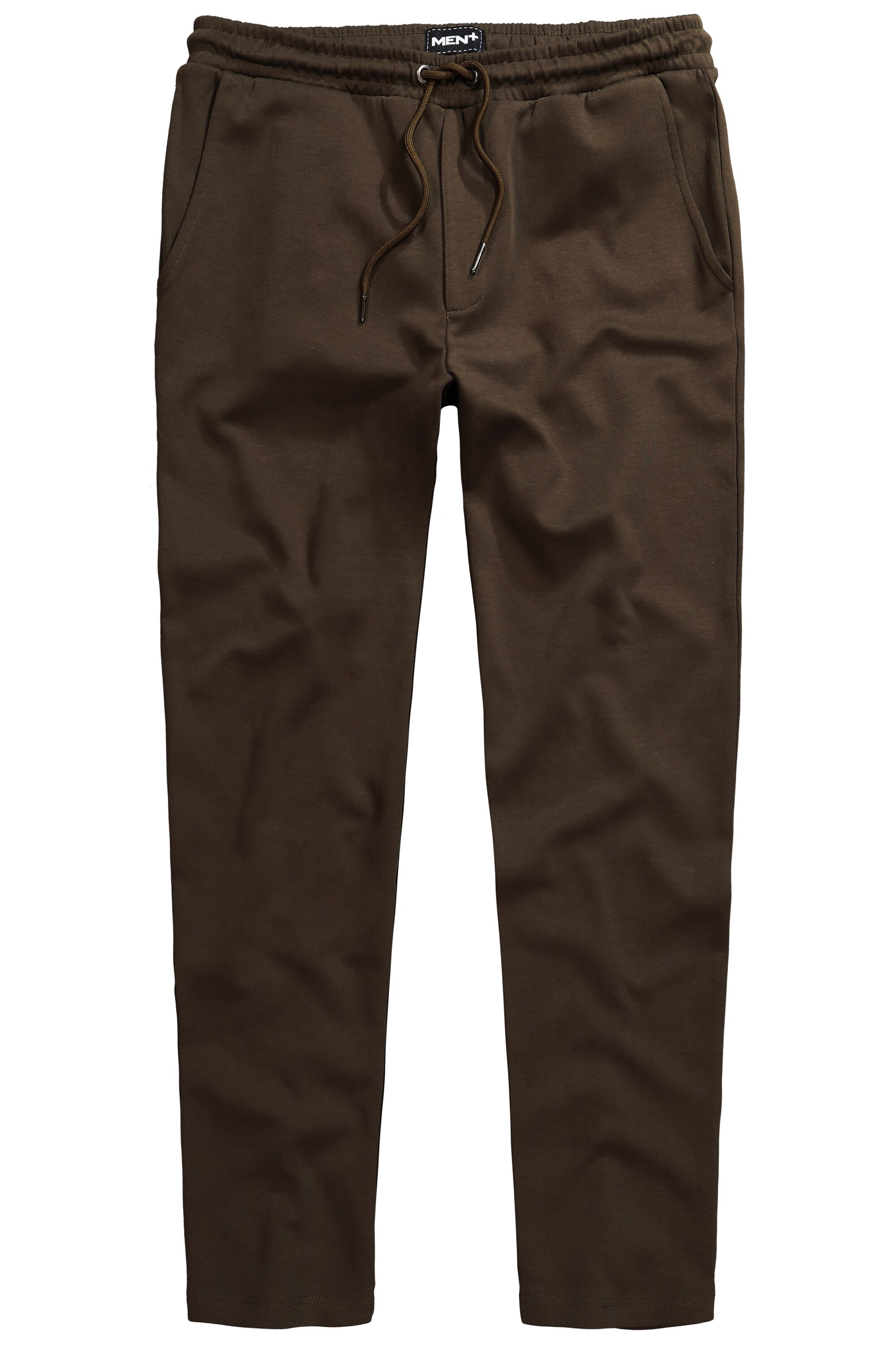 Men Plus Regular Trousers in Brown: front