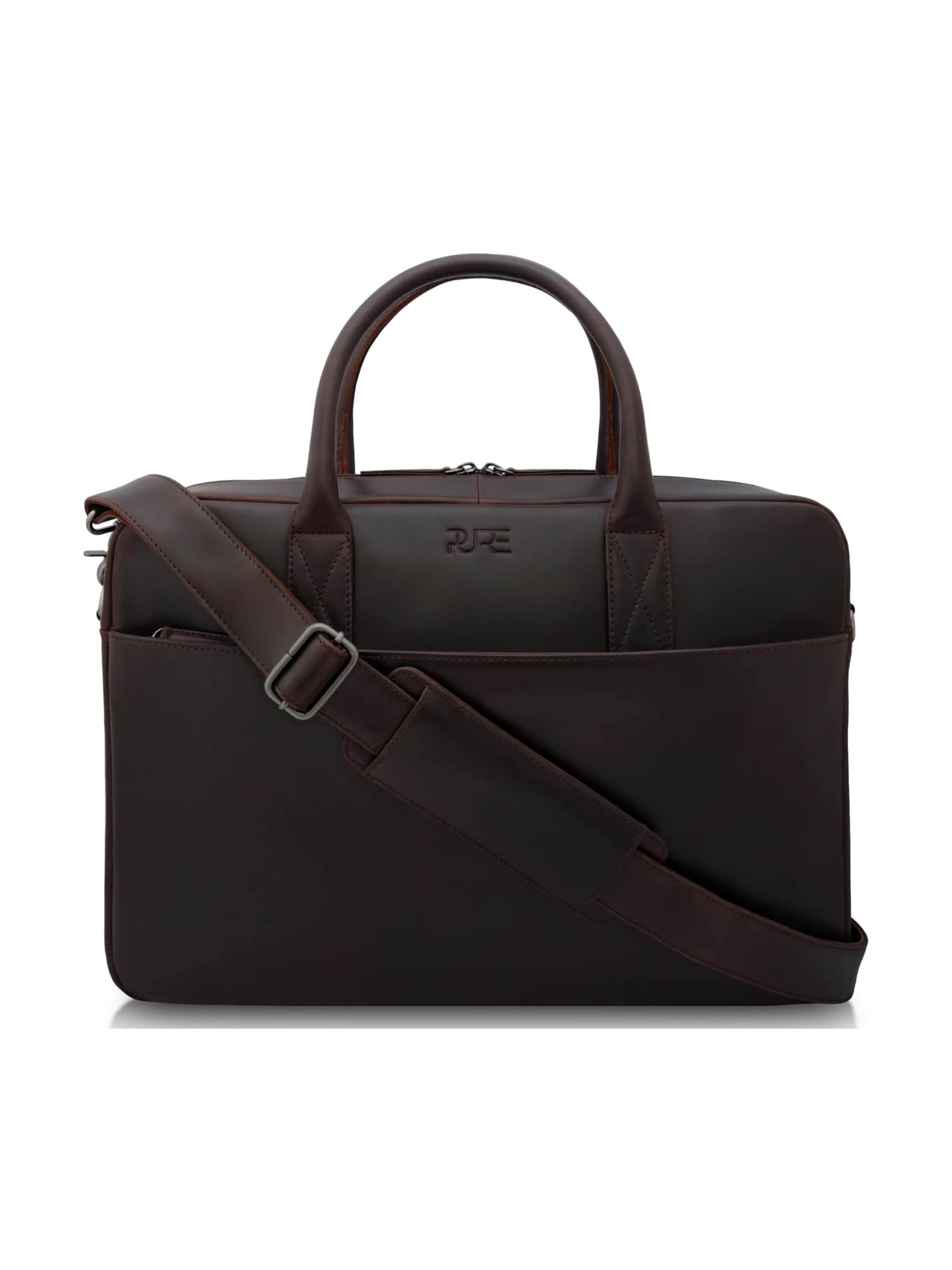 Sac d’ordinateur portable 'NAOS' PURE Studios en marron : devant