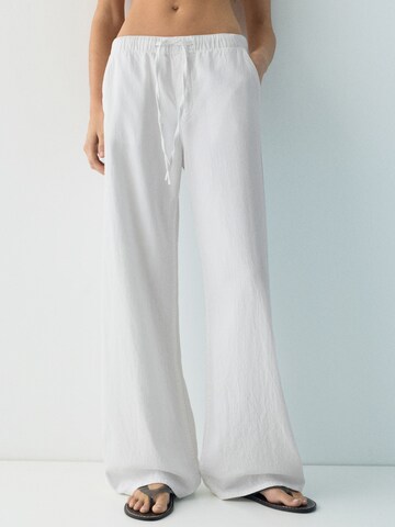 Pull&Bear Široký strih Džínsy - Biela: predná strana