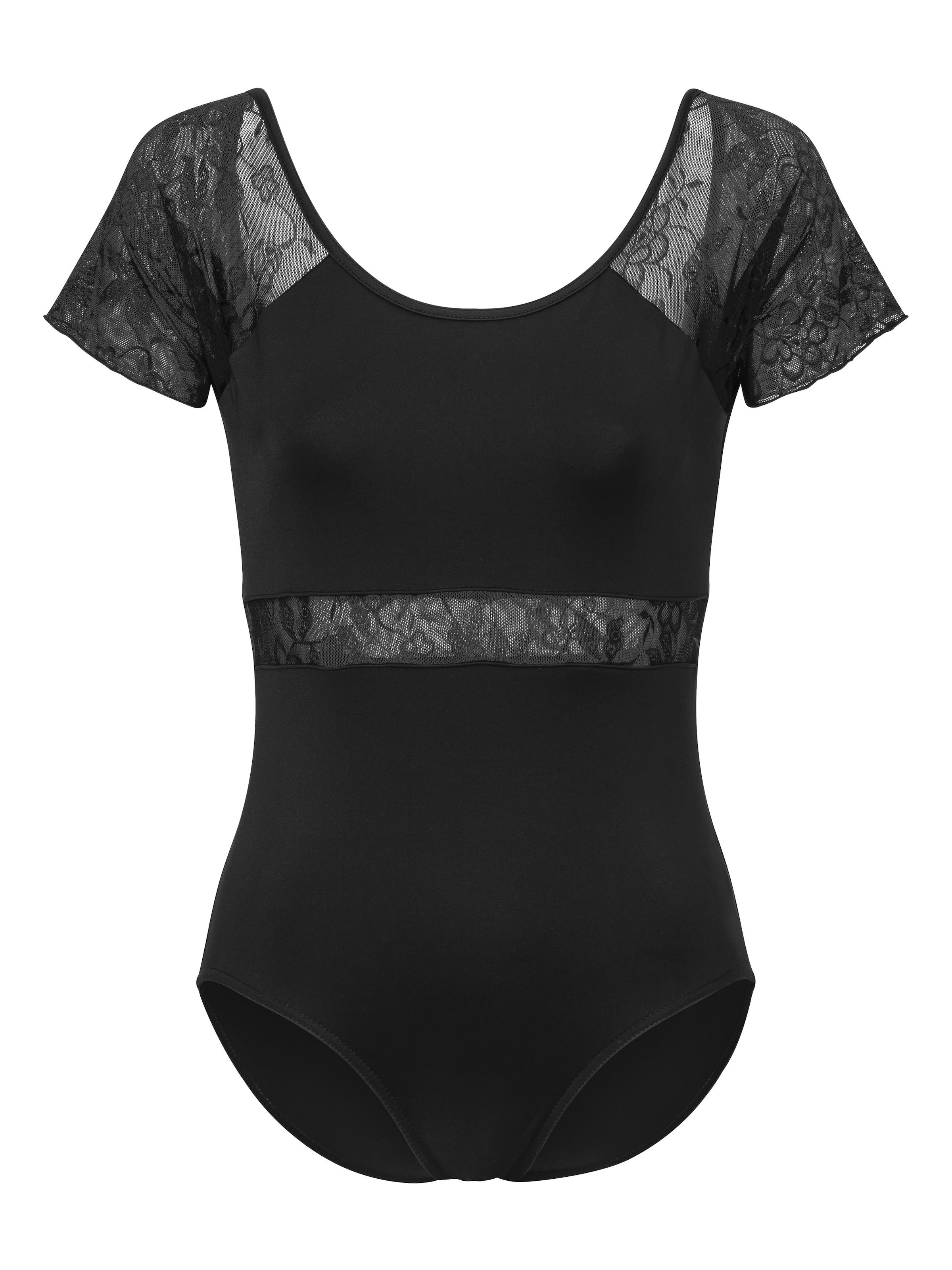 Tanzmuster Athletic Bodysuit 'Malin' in Black: front