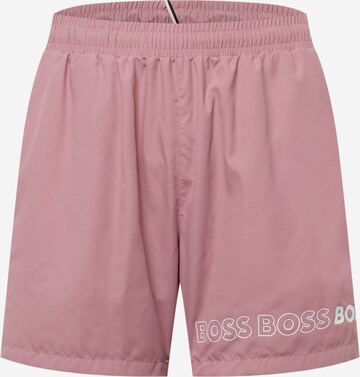 BOSS Board Shorts 'Dolphin' in Pink: front