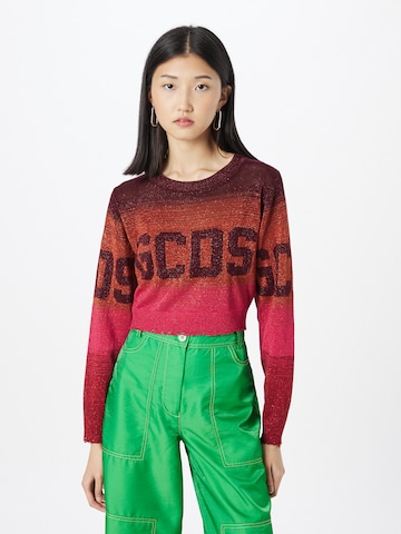 GCDS Sweter 'DEGRADE' w kolorze czerwony: przód
