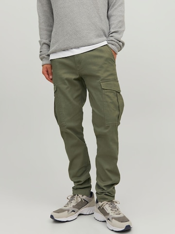 JACK & JONES - Regular Calças cargo 'Marco Joe' em verde: frente