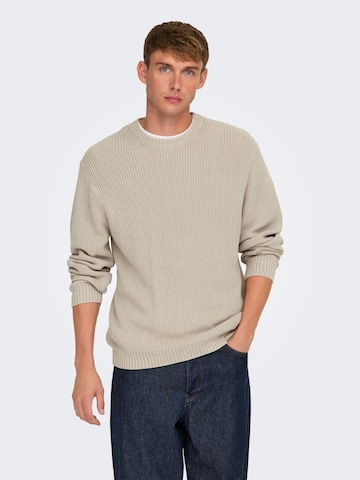 Pullover '22031545' di Only & Sons in beige: frontale