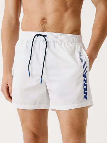 Red Bull Racing x Pepe Jeans Zwemshorts 'Motor' in Wit: voorkant