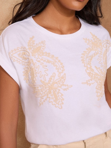 T-shirt love & roses en blanc