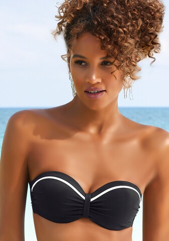 VIVANCE Balconette Bikini Top in Black: front