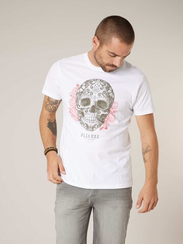 T-Shirt 'Calabera' Deeluxe en blanc : devant