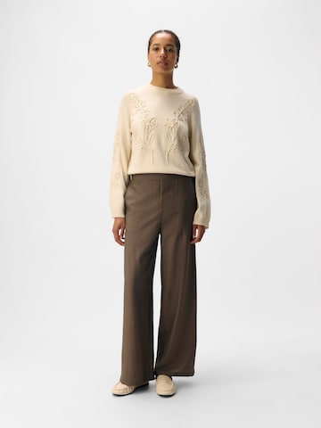 Wide Leg Pantalon 'OBJYui' OBJECT en marron