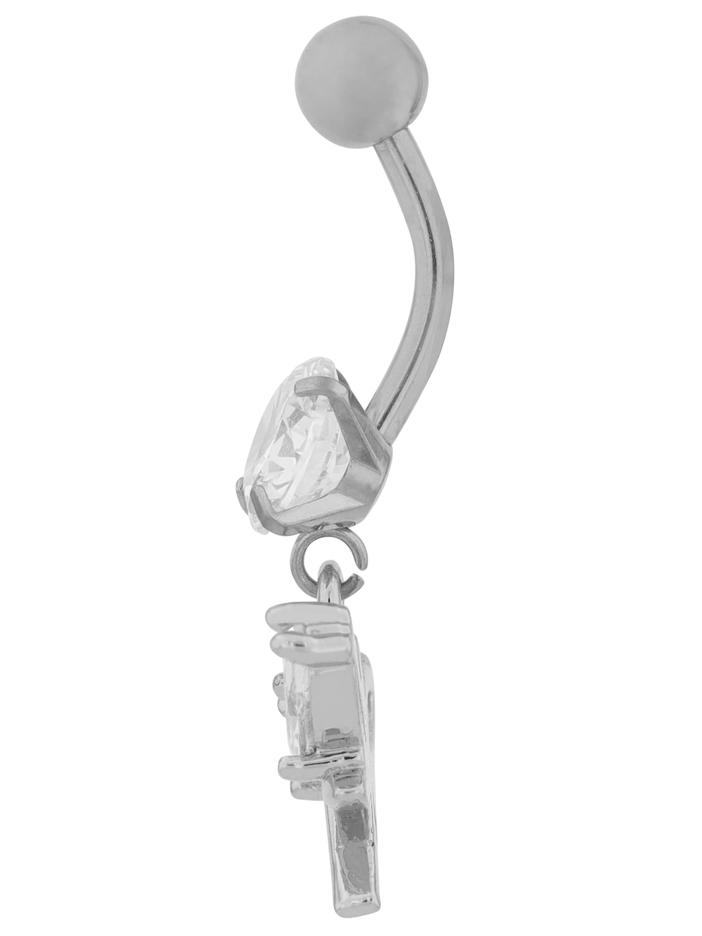 Akzent Piercingschmuck 'Zirkonia'‌‌ in Silber