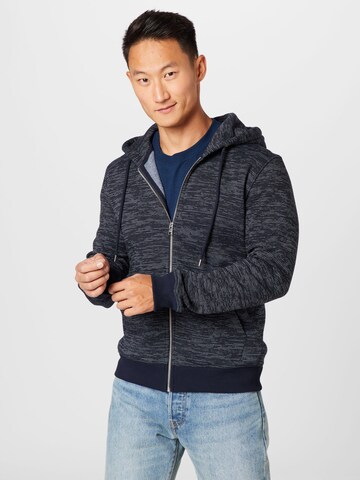 s.Oliver Zip-Up Hoodie in Blue: front