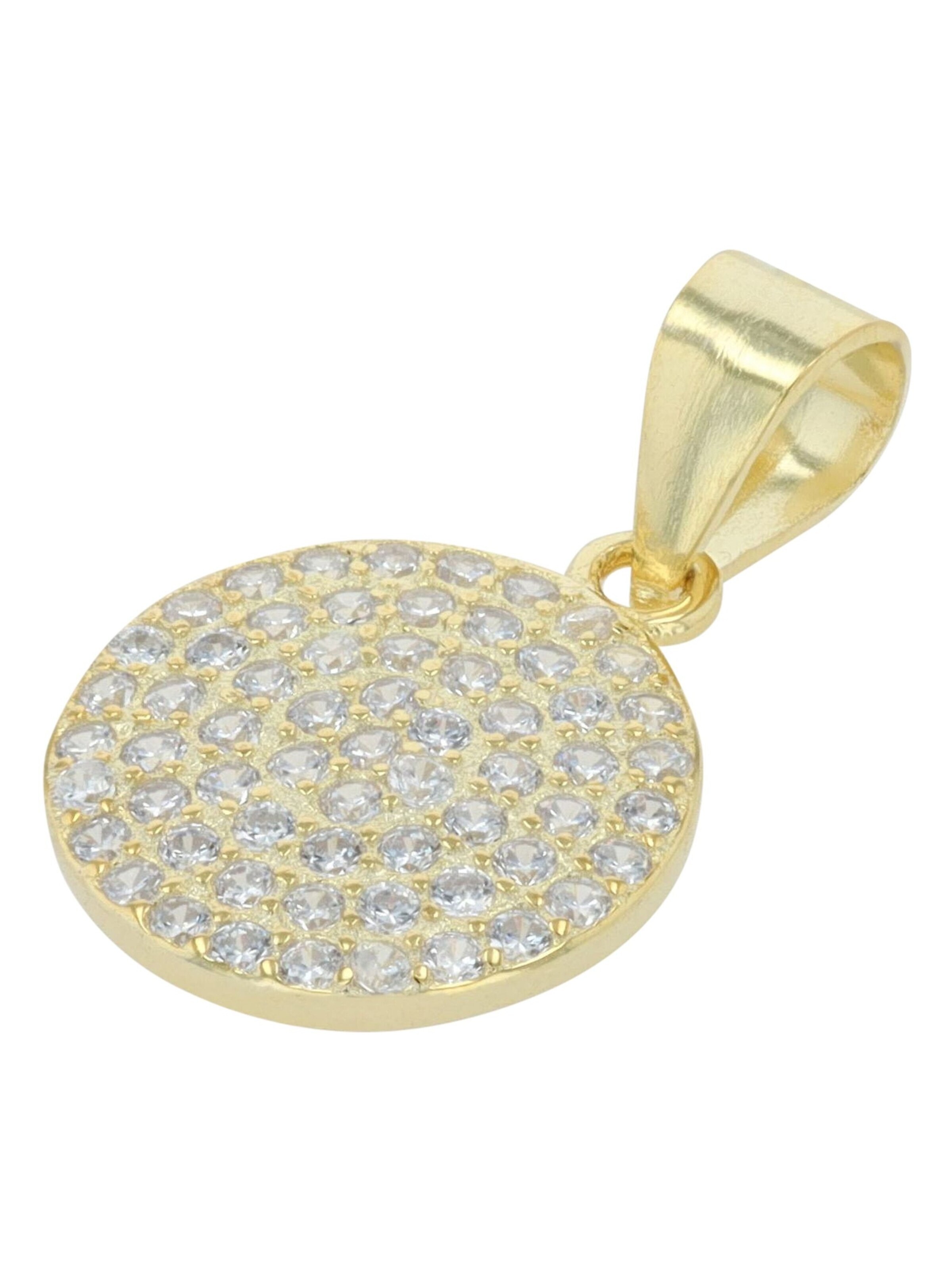 Akzent Pendant '"Uri" aus 925 Sterlingsilber, rhodiniert, langlebig' in Gold: front