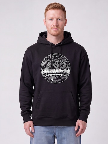 Sweat-shirt 'Mountains by night' Watapparel en noir : devant
