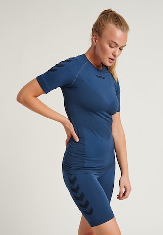 Hummel - Camiseta funcional 'First Seamless' en azul: frente