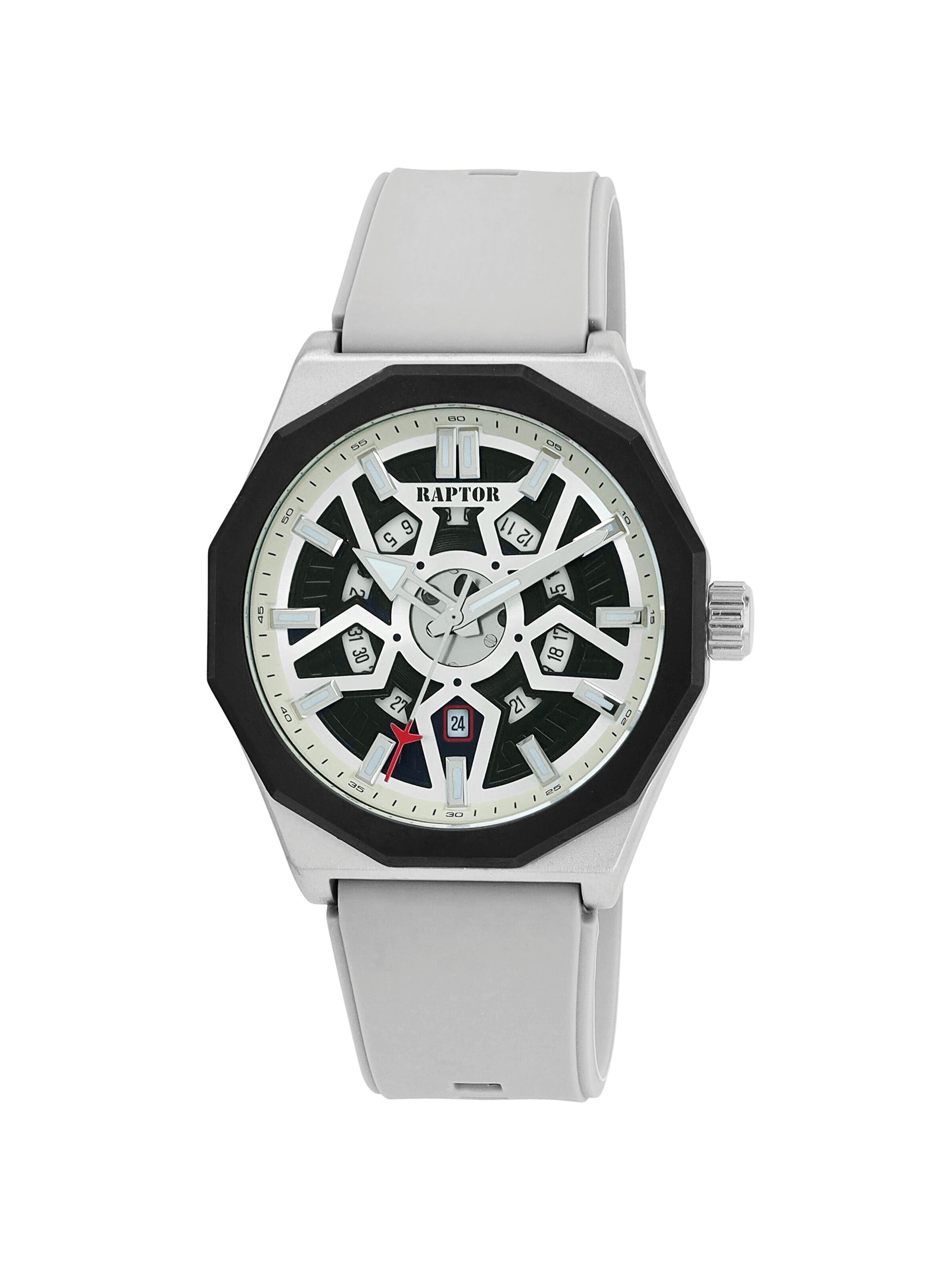 Raptor Analog Watch 'Karlo, Datumsanzeige' in Grey: front