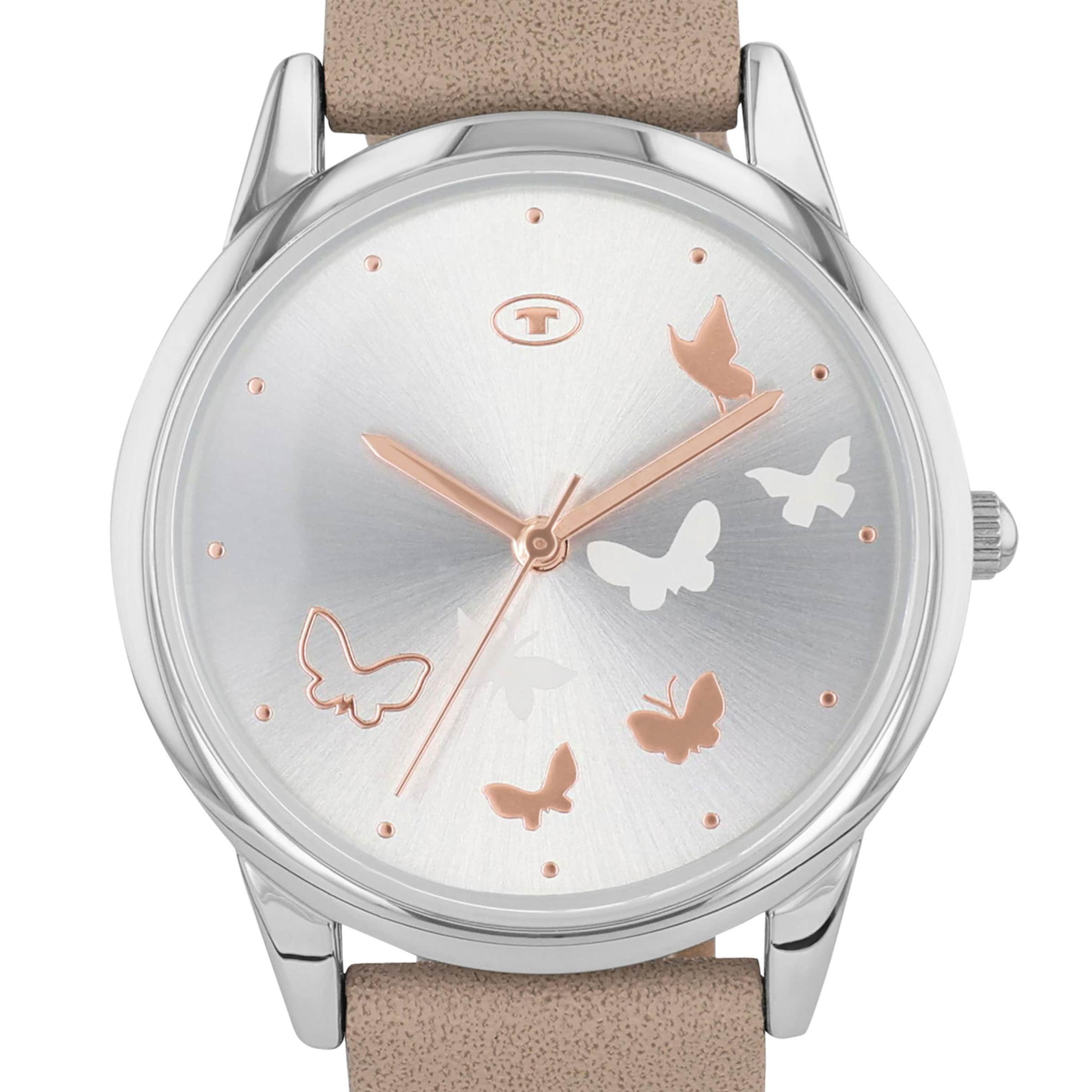TOM TAILOR Analog Watch in Beige
