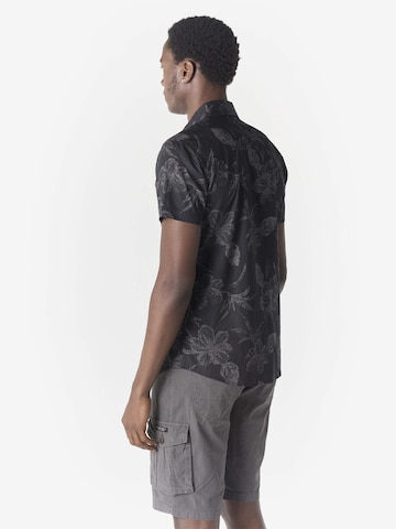 KOROSHI Slim fit Button Up Shirt in Black