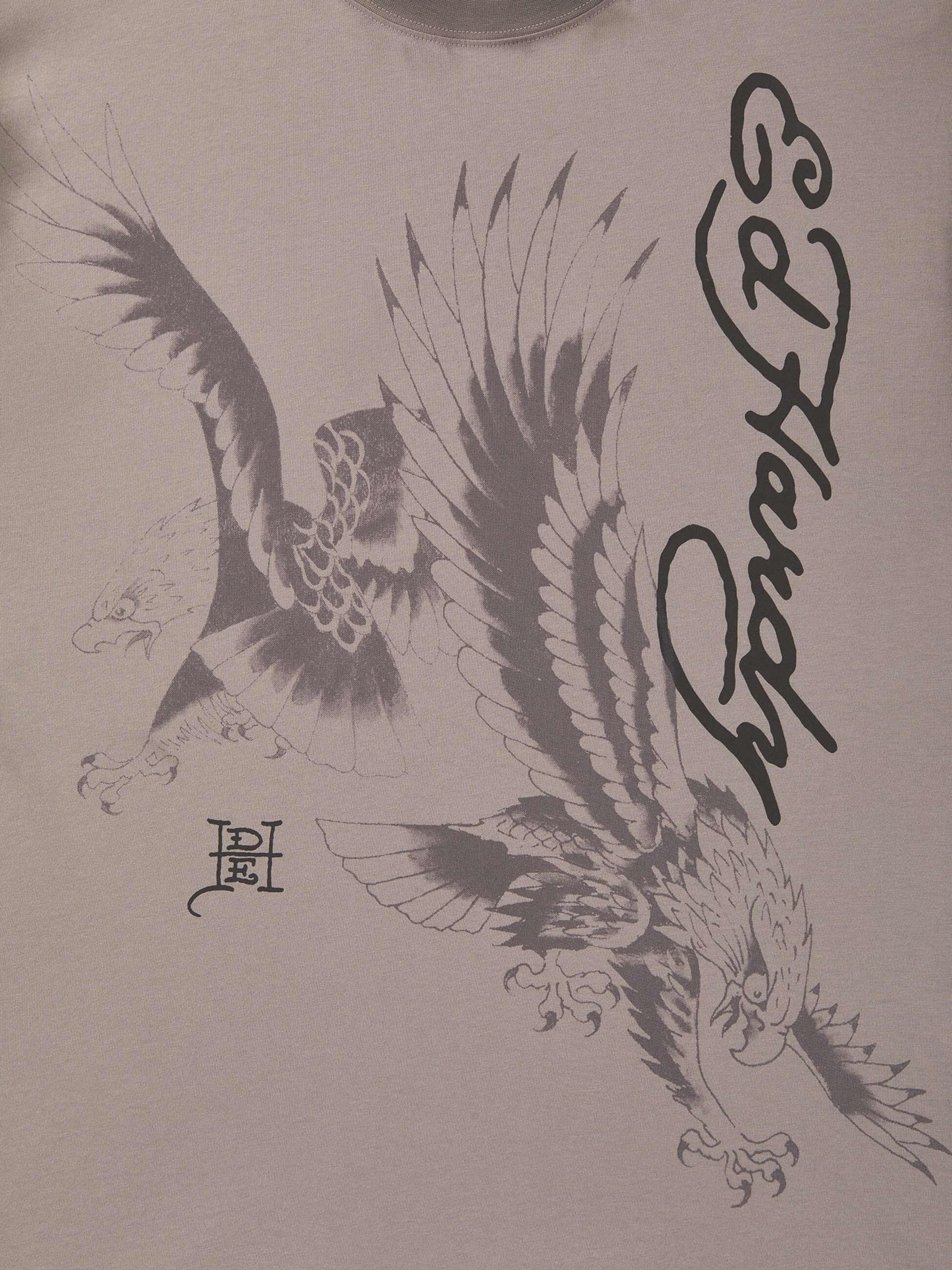 Tricou 'Eagles In Attack' de la Ed Hardy pe gri