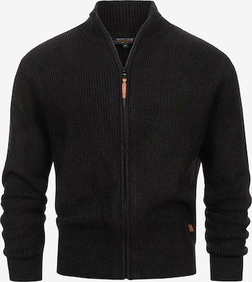 INDICODE JEANS Knit Cardigan 'Peace' in Black: front