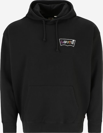 Bluză de molton 'Relaxed Graphic Hoodie' de la Levi's® Big & Tall pe negru: față