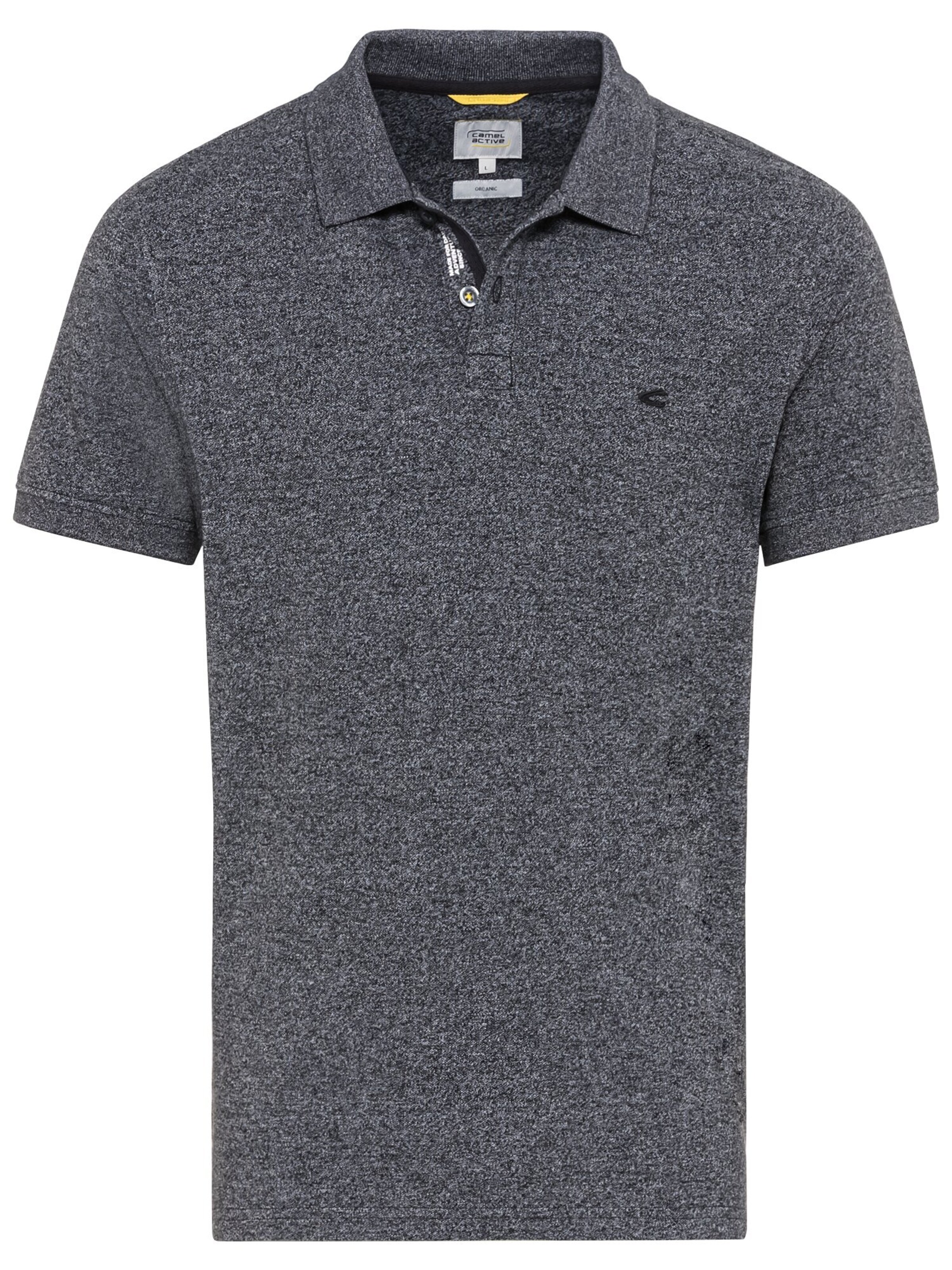 CAMEL ACTIVE Kurzarm Poloshirt aus nachhaltigem Baumwollmix in Grau: Vorderseite