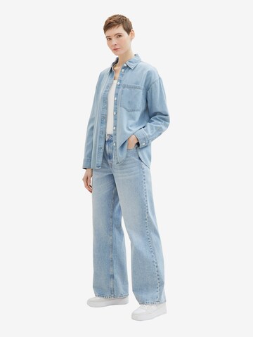 TOM TAILOR DENIM Bluse in Blau