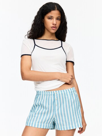 Pull&Bear Regular Trousers in Blue: front