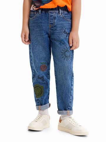 Tapered Jeans de la Desigual pe albastru: față